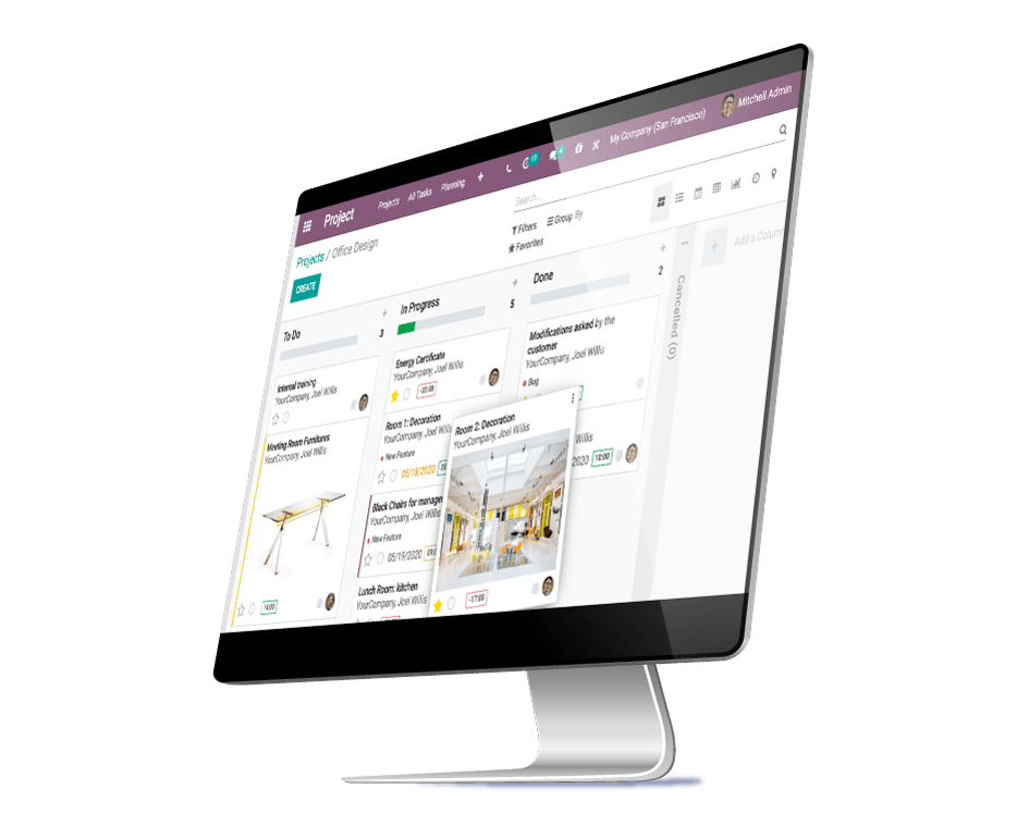 PC Monitor de MAC con odoo